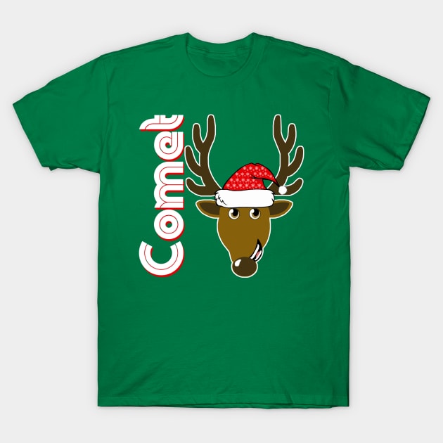 Comet, Family Christmas Santa Anime 8+ Reindeer Tshirts T-Shirt by TonTomDesignz